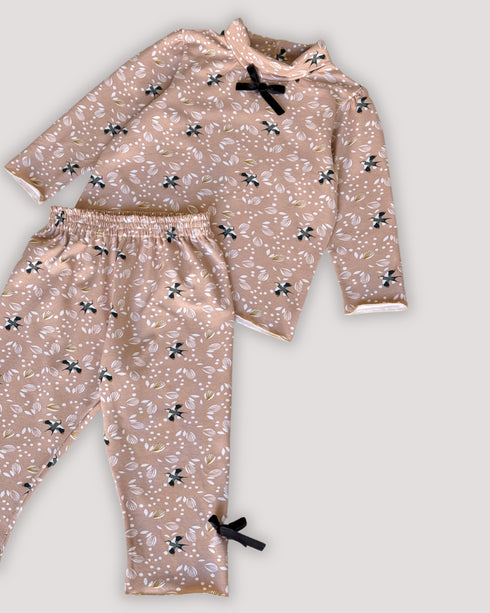 Compleu jerse bumbac cu pasari